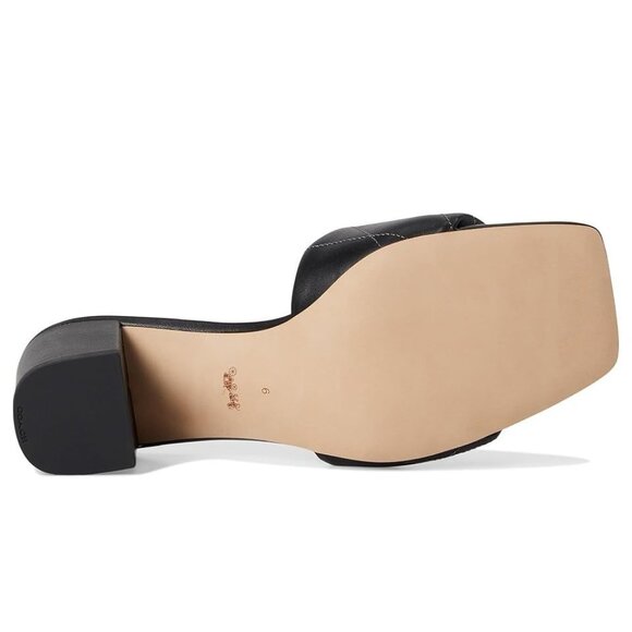 Coach Women's Quilted Leather Block Heeled Sandals - Picture 3 of 4